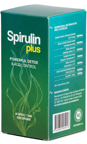Singola bottiglia di Spirulin Plus, fornitura per un mese di equilibrio acido-base e vitalità.