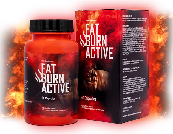 Dettaglio delle capsule e della confezione di Fat Burn Active, integratore per la perdita di peso