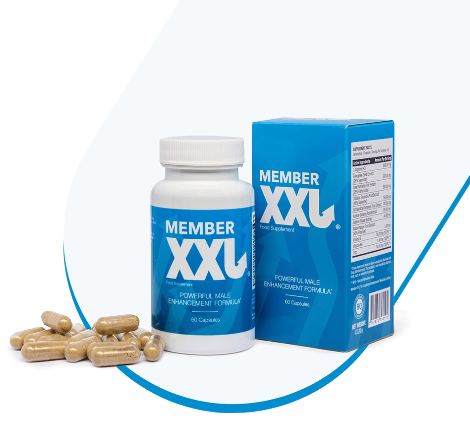 Confezione di Member XXL, l'integratore per l'ingrandimento e l'allungamento del pene.