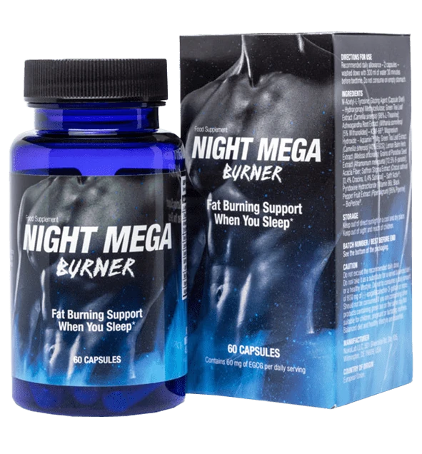 Confezione di Night Mega Burner, l'integratore brucia grassi notturno per dimagrire
