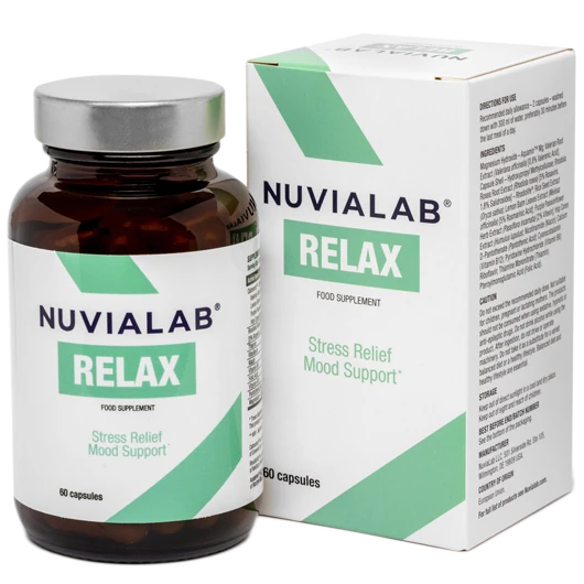 Confezione NuviaLab Relax: integratore per stress e sonno.