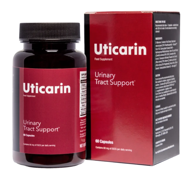 Confezione di Uticarin, integratore naturale per cistite e infezioni urinarie