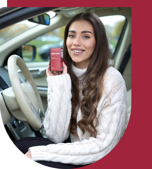 Donna sollevata dai fastidi urinari, testimonial Uticarin per la salute della vescica