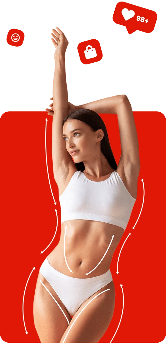 Donna felice dopo la perdita di peso con Crave Burner